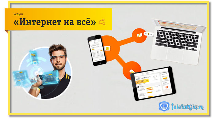 Услуга «Интернет на Все» Билайн позволяет использовать один пакет интернета на нескольких устройствах.