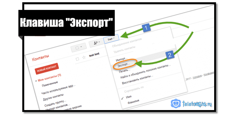 Клавиша Экспорт