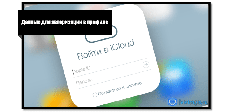 Данные для авторизации в профиле